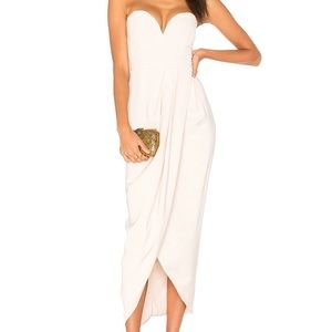 Shona Joy Bustier Draped Maxi Dress in Nude